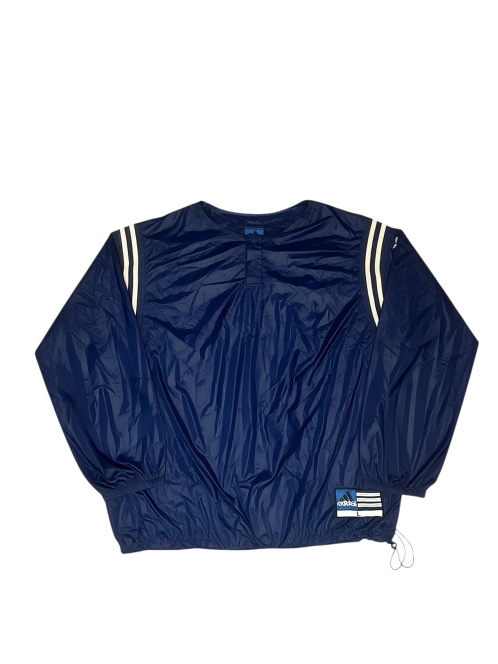 Vintage 90s Adidas Team Pullover Windbreaker Navy Blue Large